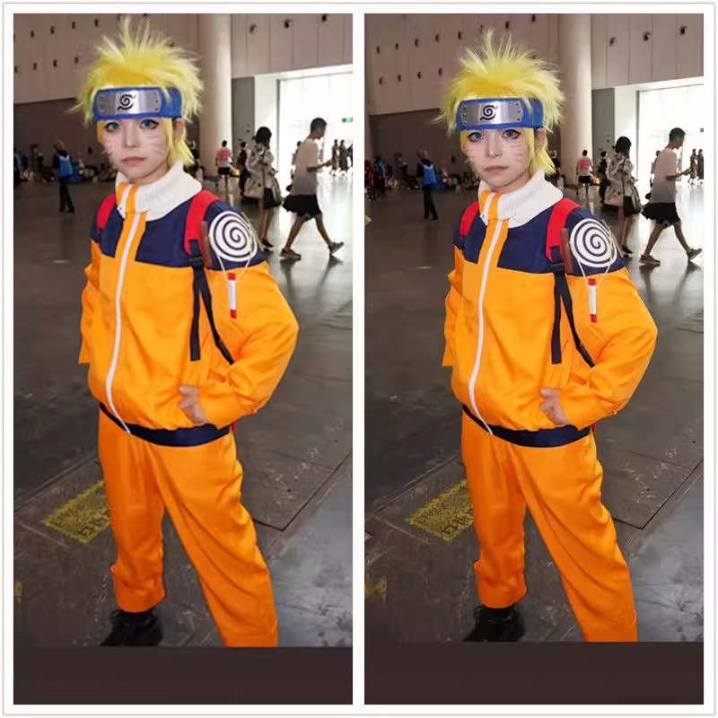 Anime Cosplay Naruto - أزياء اوزوماكي التأثيرية ملابس برتقالية مع