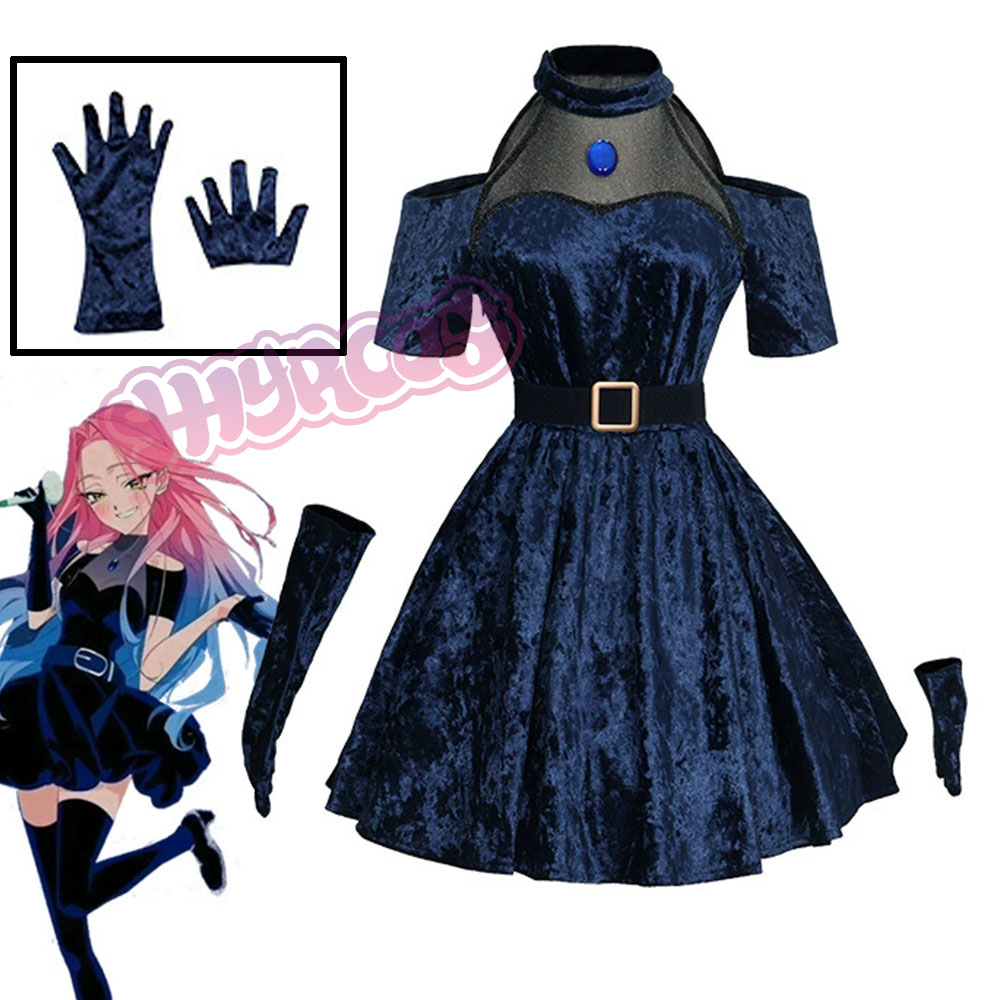 Anime Cosplay Blue Hair - Mizi تأثيري أنيمي الغريبة المرحلة زي