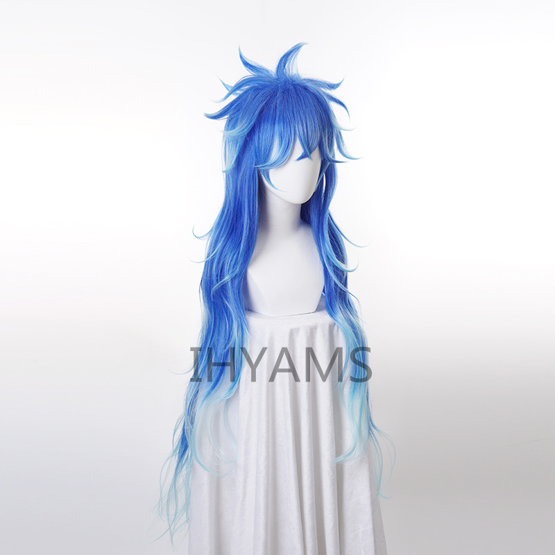 Idia Shroud Wig Cosplay Hercul - مراجعة Anime Cosplay Blue Hair وسعره