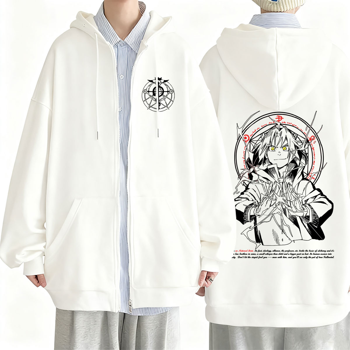هودي بسحاب بتصميم أنمي فول ميت - مراجعة Fullmetal Alchemist Coat وسعره
