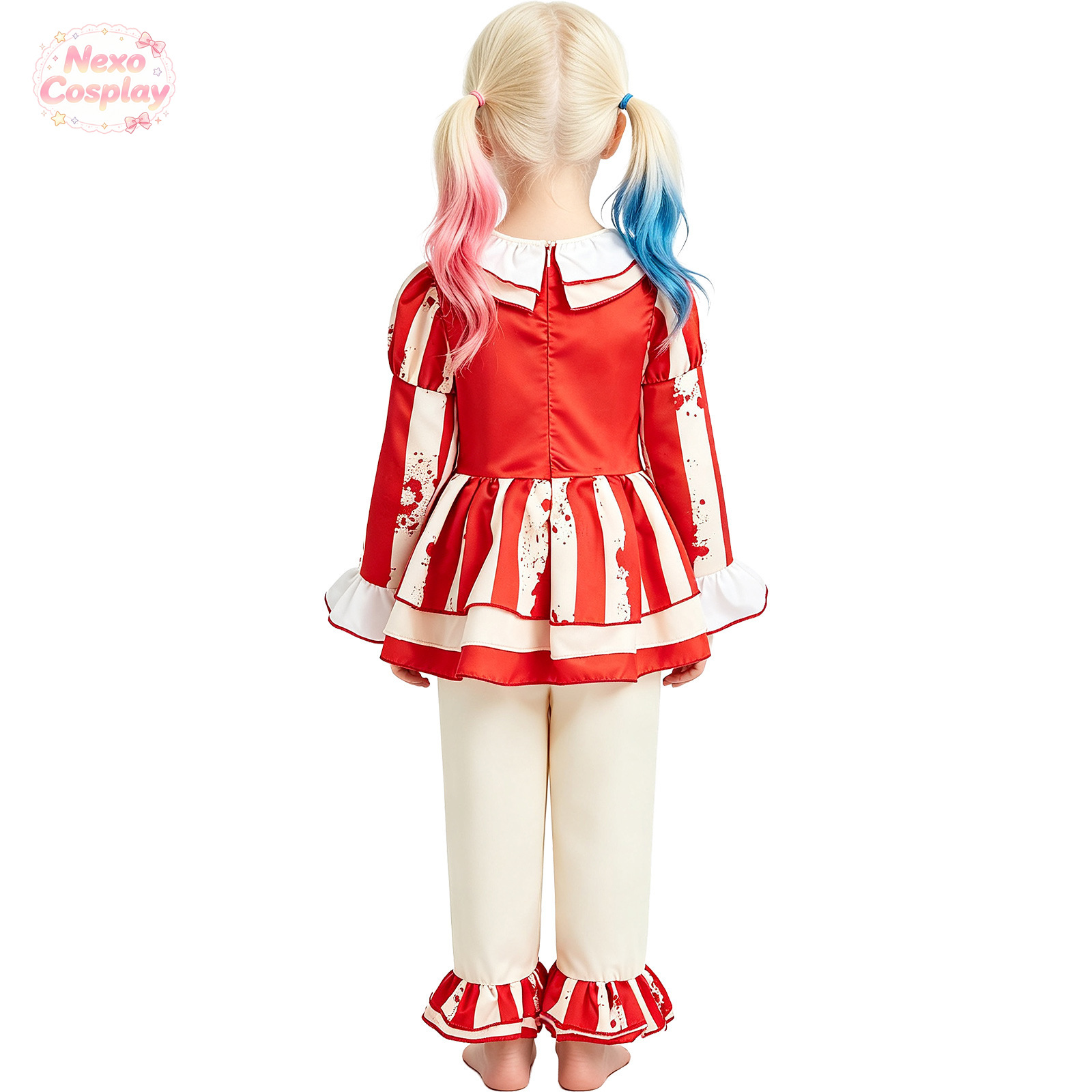 بدلة مهرج مرعب للأطفال بخطوط ح - مراجعة Anime Cosplay Kid وسعره