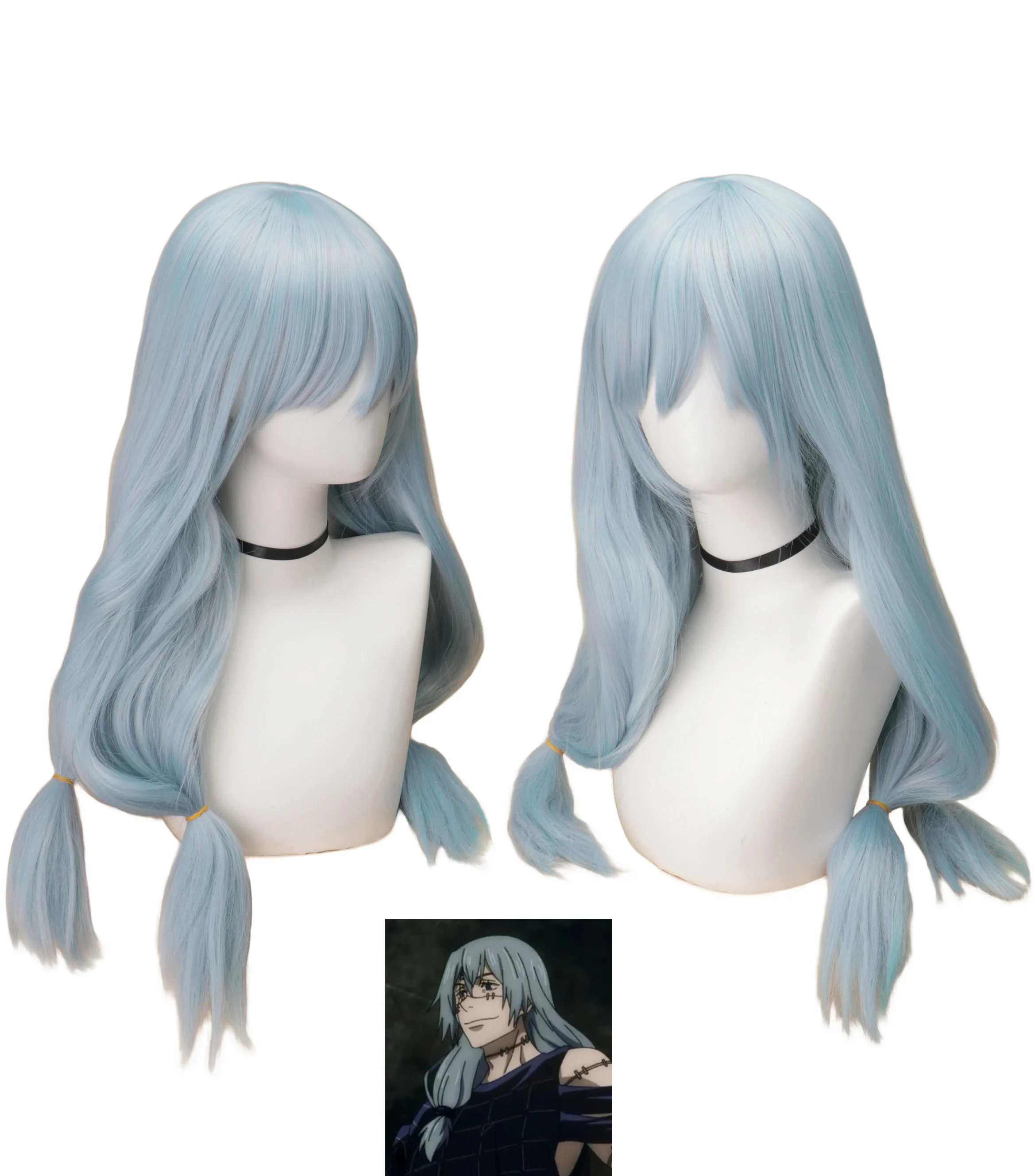 أنيمي ماهيتو تأثيري Jujutsu Ka - مراجعة Anime Cosplay Blue Hair وسعره