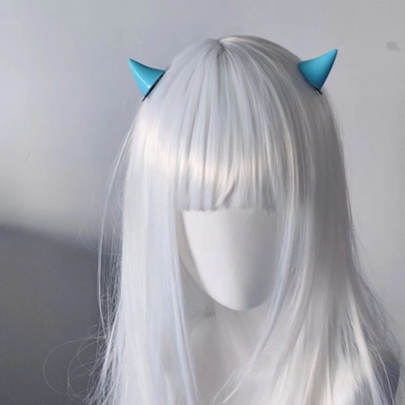 مشابك شعر صغيرة لطيفة على شكل  - مراجعة Anime Cosplay Blue Hair وسعره