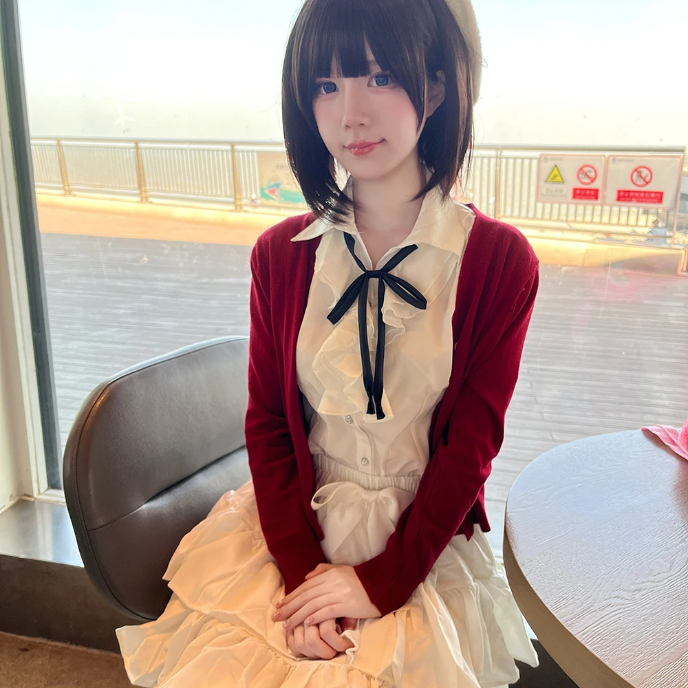 فتاة معطف أحمر قميص تنورة مجمو - مراجعة Anime Cosplay Lolita وسعره