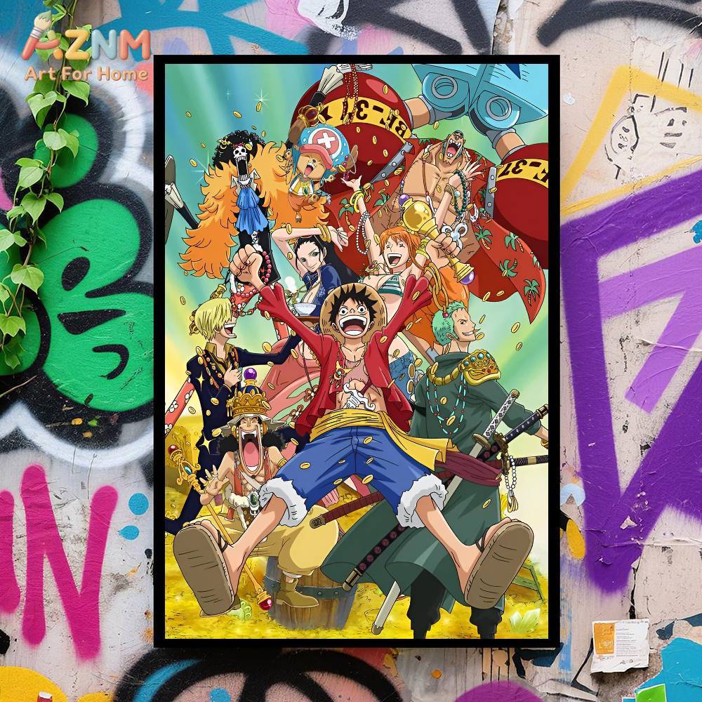 لوحة قماشية غير مؤطرة من AZNM  - مراجعة One Piece Straw Hat وسعره