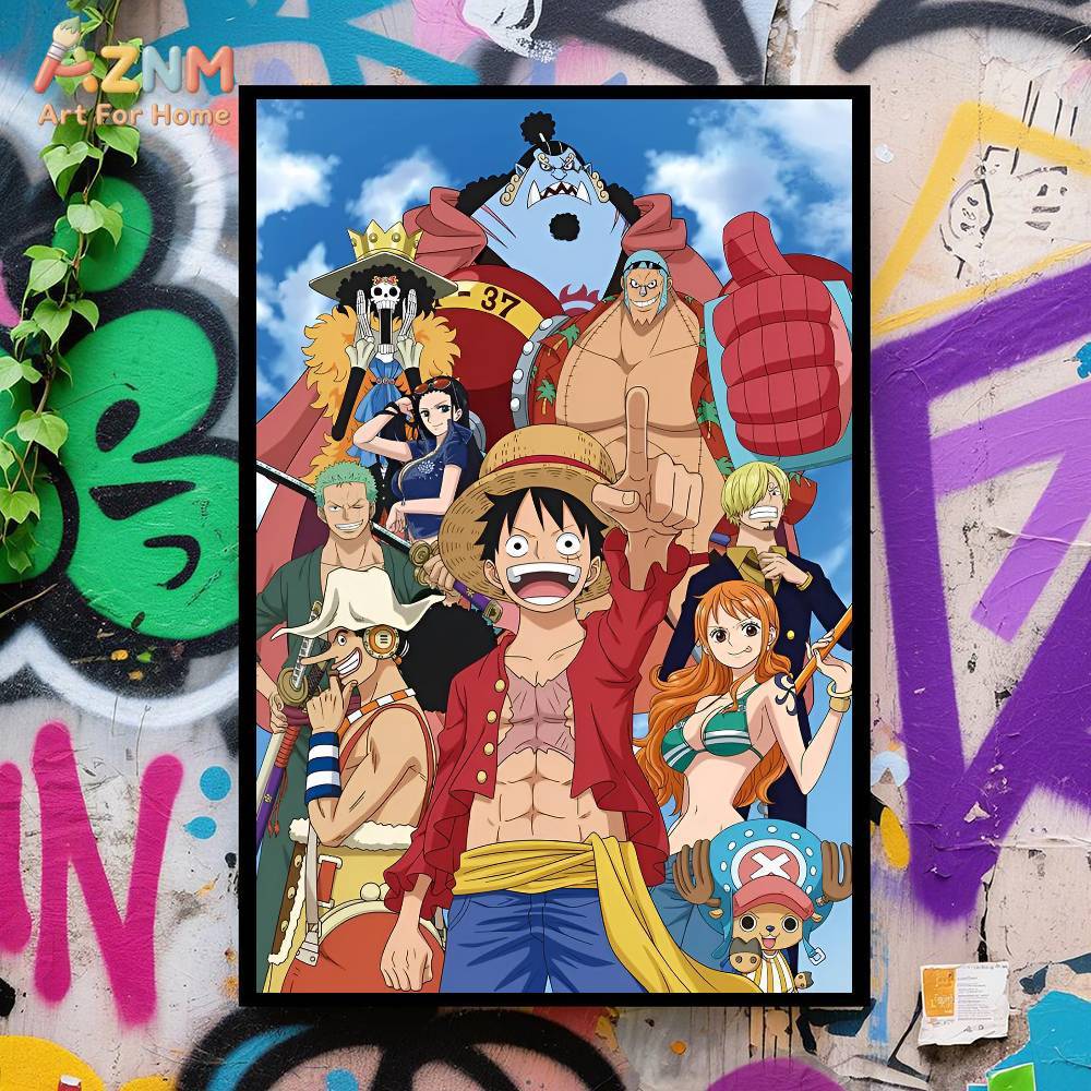 لوحة قماشية غير مؤطرة من AZNM  - مراجعة One Piece Straw Hat وسعره