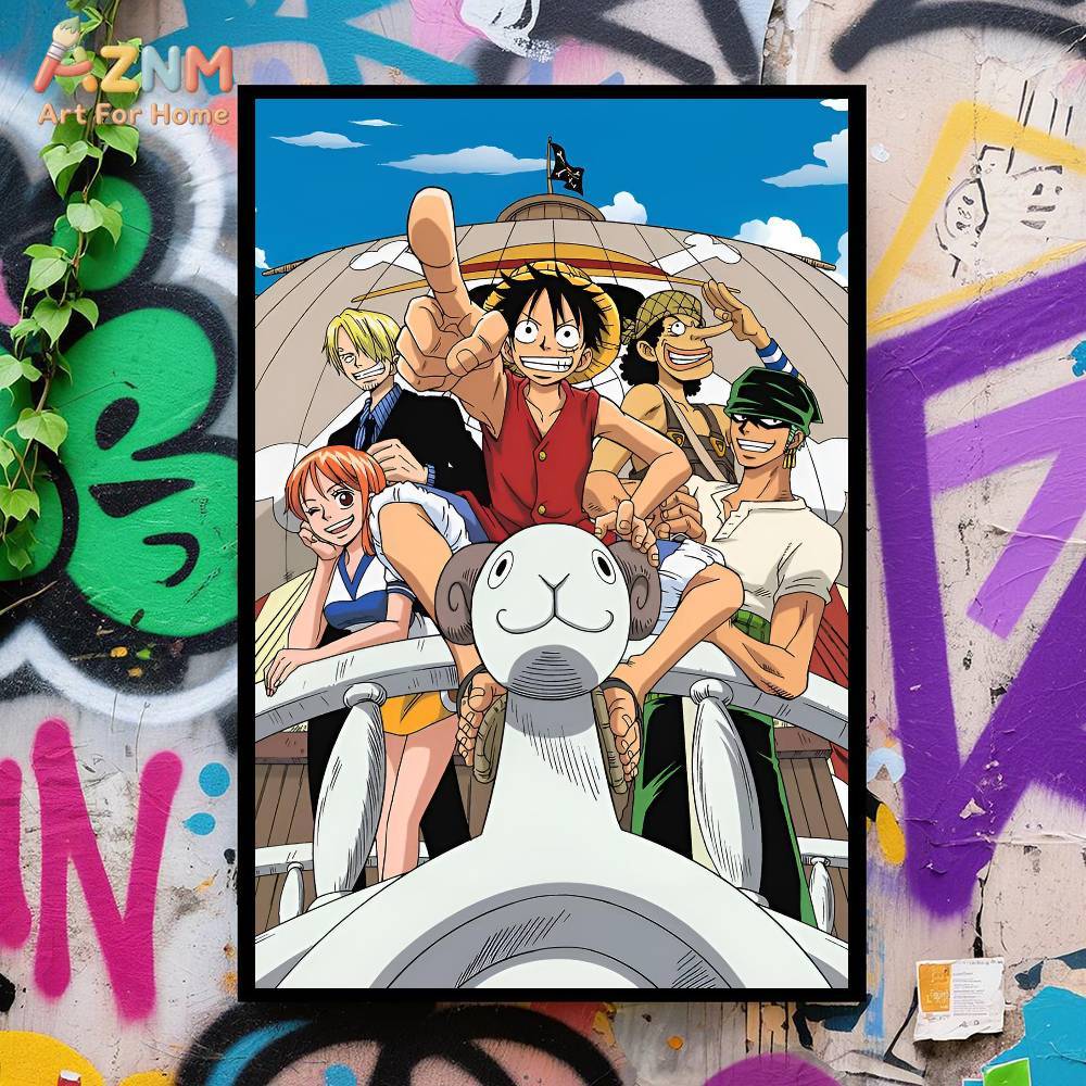 لوحة قماشية غير مؤطرة من AZNM  - مراجعة One Piece Straw Hat وسعره