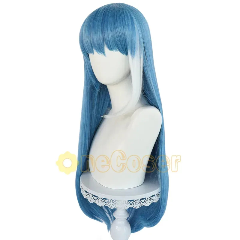 شعر مستعار طويل من الألياف الز - مراجعة Anime Cosplay Blue Hair وسعره