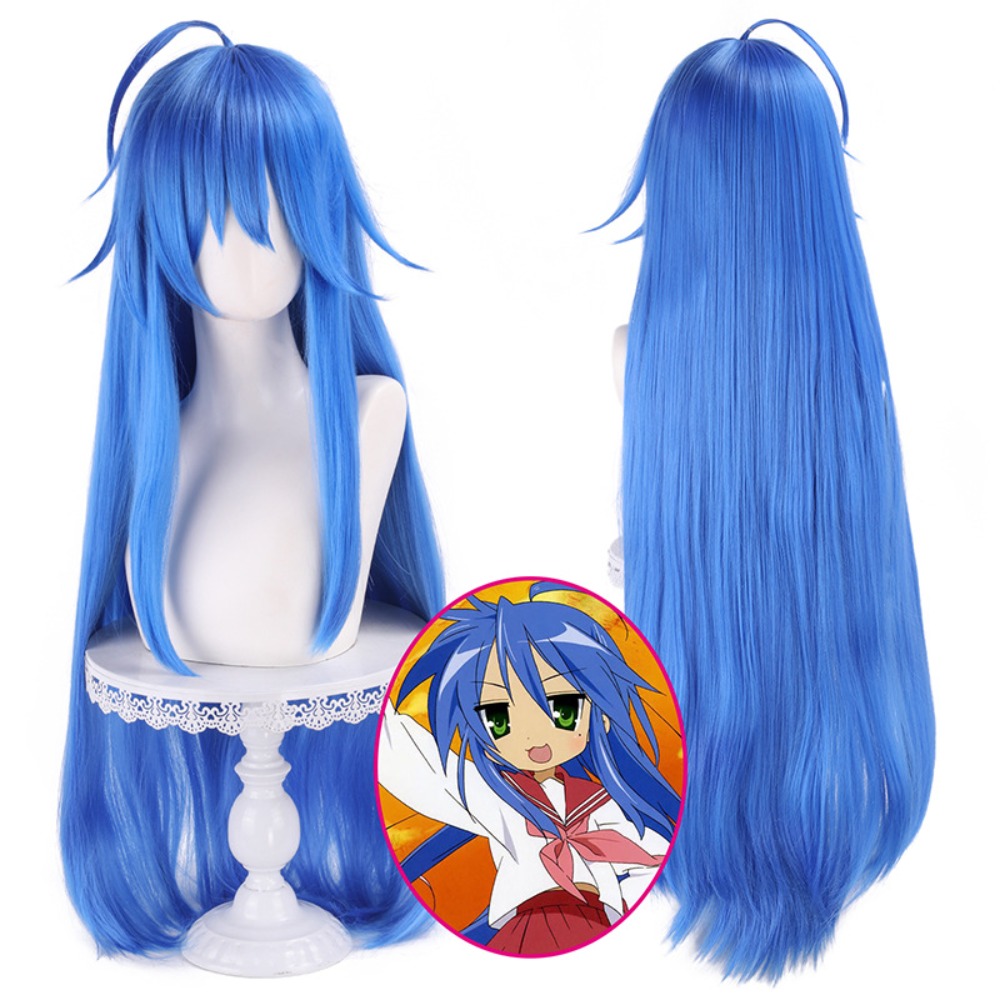 شعر مستعار للتنكر من أنمي لاكي - مراجعة Anime Cosplay Blue Hair وسعره
