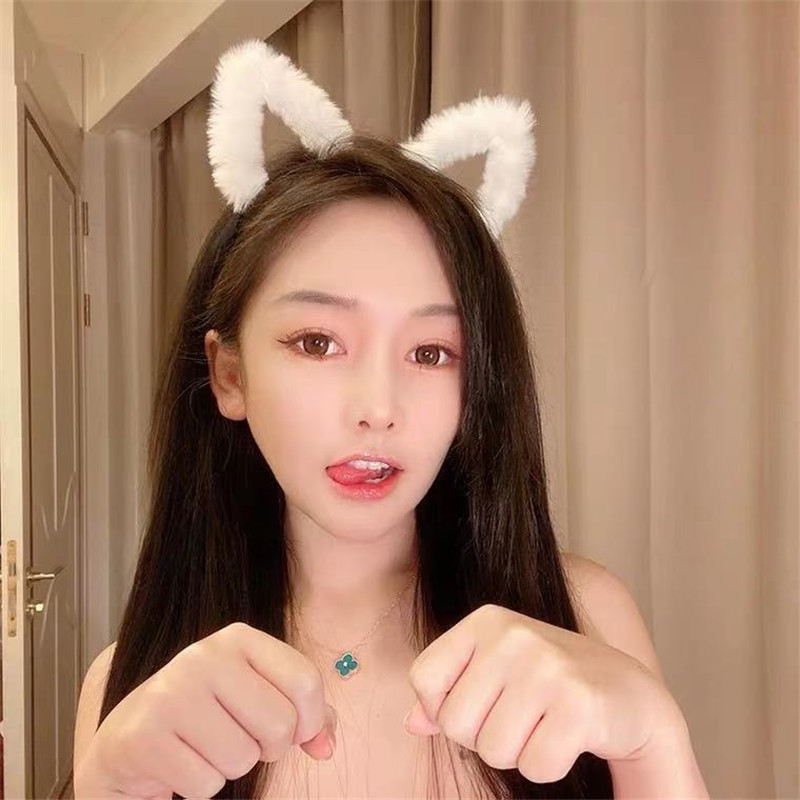 عصابة رأس لطيفة بآذان قطة فروي - مراجعة Anime Cosplay Korean Girl وسعره