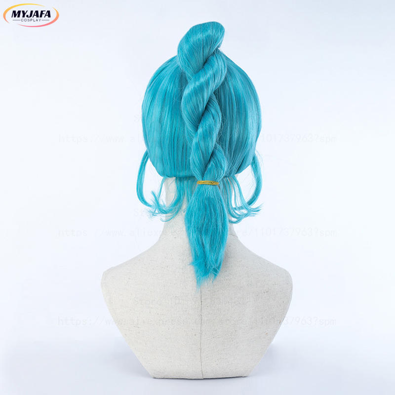 بولما شعر مستعار تأثيري بورما  - مراجعة Anime Cosplay Blue Hair وسعره