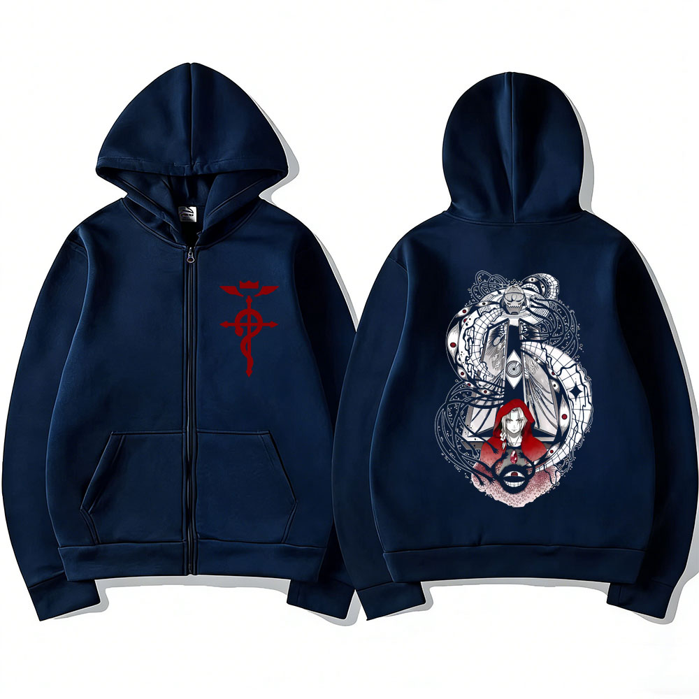 هودي بسحاب بتصميم أنمي ياباني  - مراجعة Fullmetal Alchemist Coat وسعره