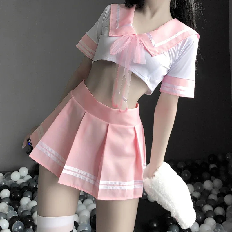 2026 قميص كوري قصير وتنورة مطو - مراجعة Anime Cosplay Korean Girl وسعره